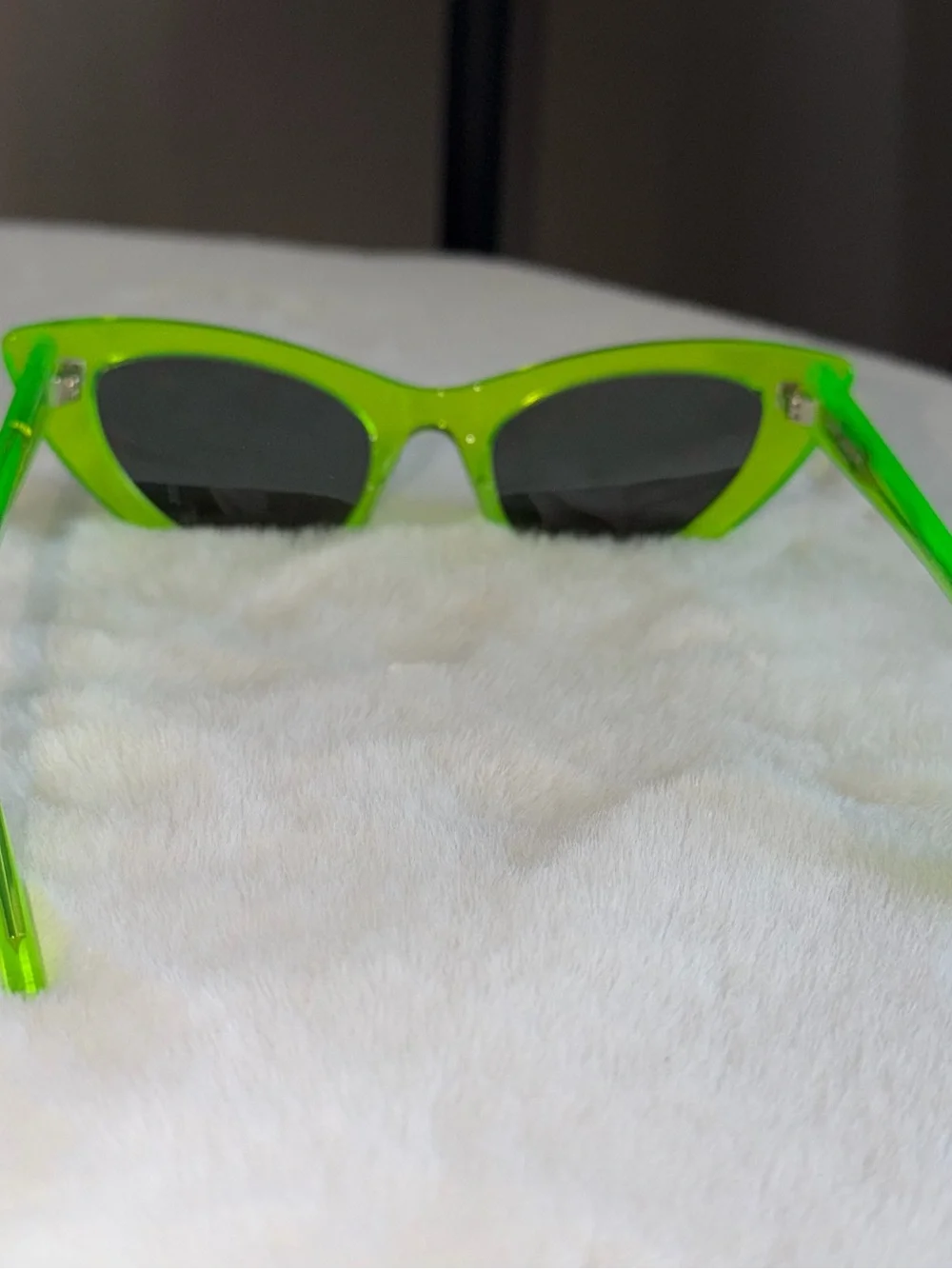 Saint Laurent Lily Translucent Lime Green Cat Eye SL213 Retro Chic Sunglasses